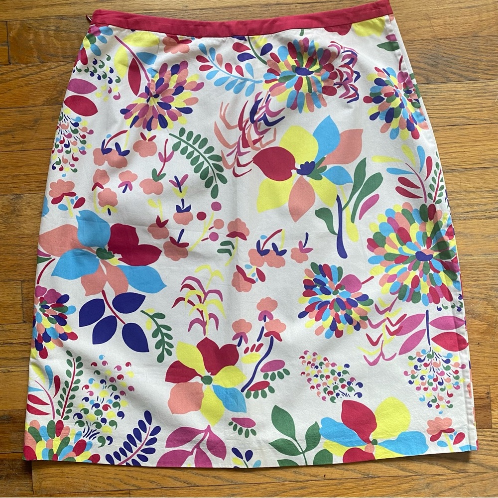 Boden floral a-line cotton skirt